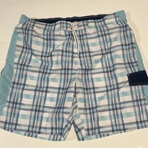 Sonoma Blue and White Board Shorts Classic Swimwear